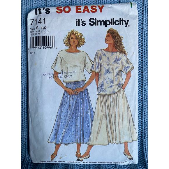 Simplicity 7141 Sewing pattern maxi skirt pullover top size 6-16 - Picture 1 of 5